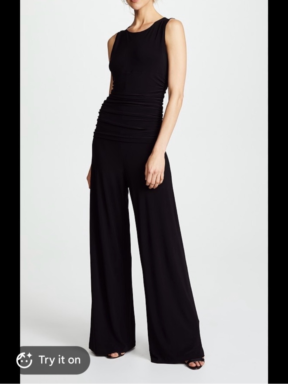 KamaliKulture x Norma Kamali Jumpsuit Medium Navy Blue Tie Waist Wide Leg